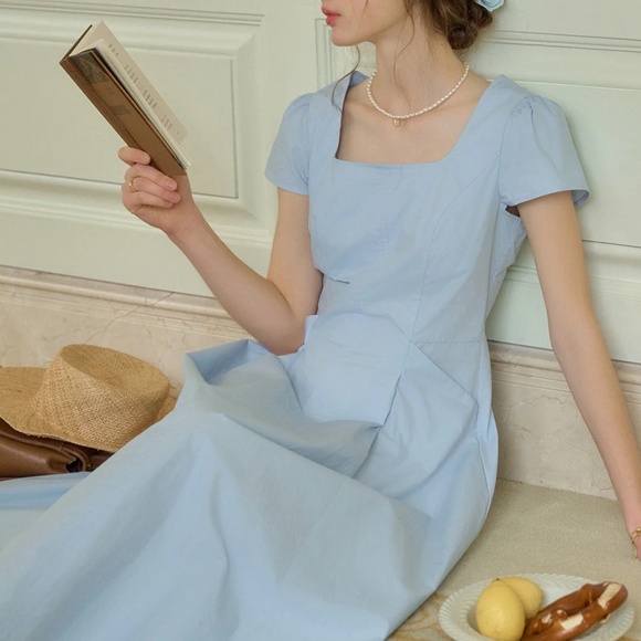 Simple Retro Dresses & Skirts - Simple Retro ELLY SQUARE NECK CINCHED WAIST DRESS